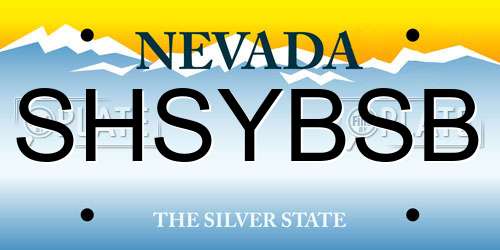 SHSYBSB Nevada License Plate