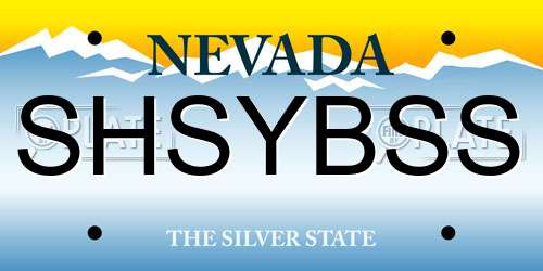 SHSYBSS Nevada License Plate