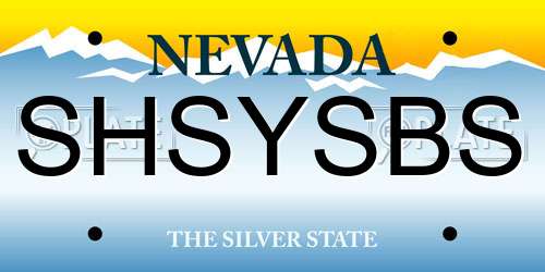 SHSYSBS Nevada License Plate