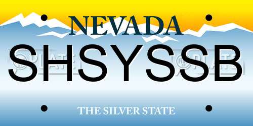 SHSYSSB Nevada License Plate