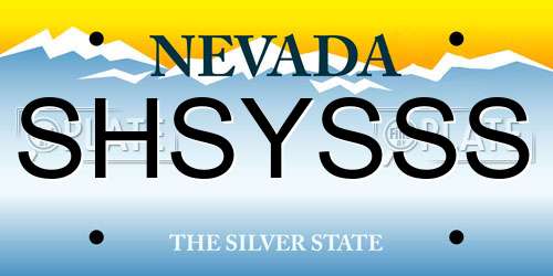 SHSYSSS Nevada License Plate