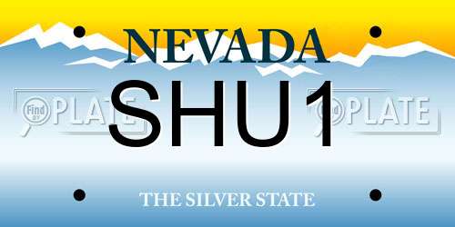 SHU1 Nevada License Plate