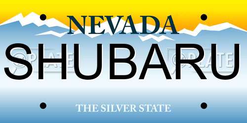 SHUBARU Nevada License Plate