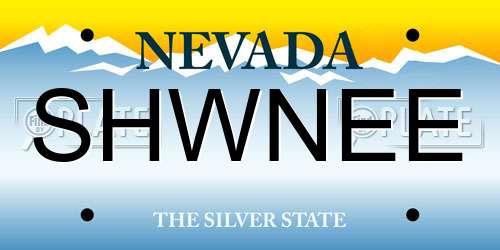 SHWNEE Nevada License Plate