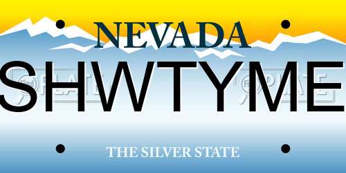 SHWTYME Nevada License Plate