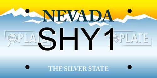 SHY1 Nevada License Plate
