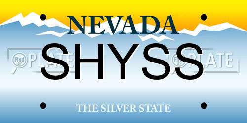 SHYSS Nevada License Plate