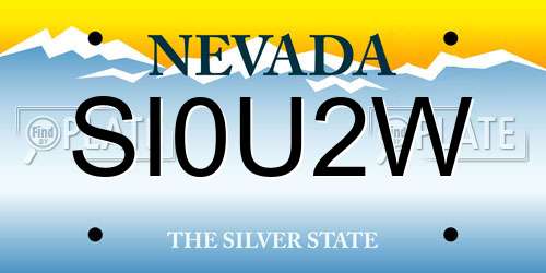 SI0U2W Nevada License Plate