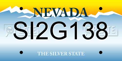 SI2G138 Nevada License Plate