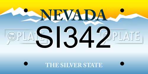 SI342 Nevada License Plate