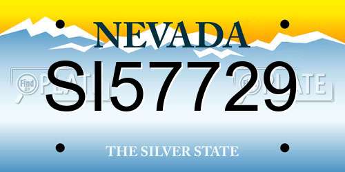 SI57729 Nevada License Plate