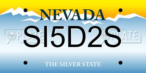 SI5D2S Nevada License Plate