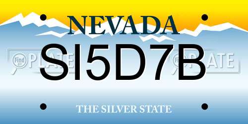 SI5D7B Nevada License Plate