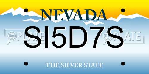 SI5D7S Nevada License Plate
