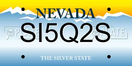 SI5Q2S Nevada License Plate