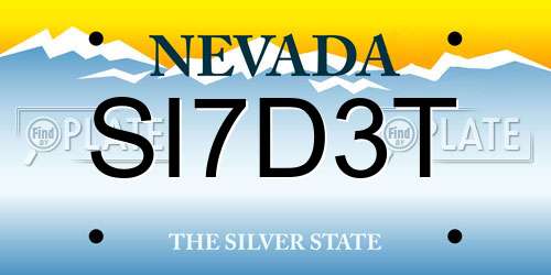 SI7D3T Nevada License Plate