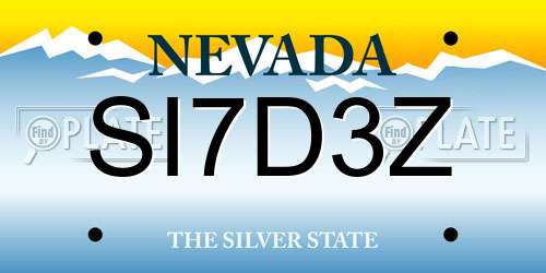 SI7D3Z Nevada License Plate