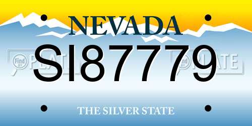 SI87779 Nevada License Plate
