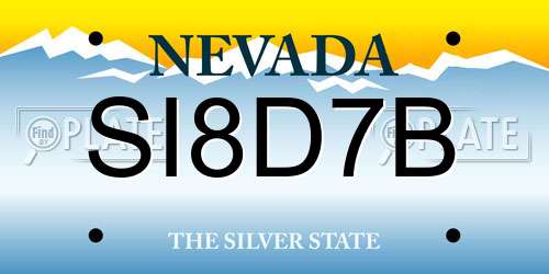 SI8D7B Nevada License Plate