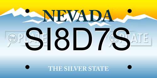SI8D7S Nevada License Plate