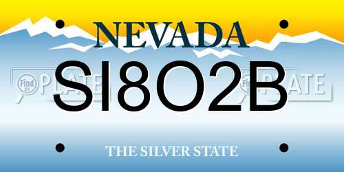 SI8O2B Nevada License Plate