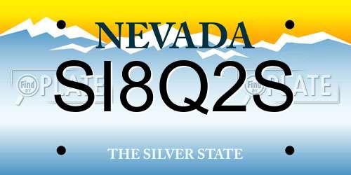 SI8Q2S Nevada License Plate