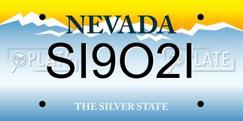 SI9O2I Nevada License Plate