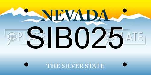 SIB025 Nevada License Plate