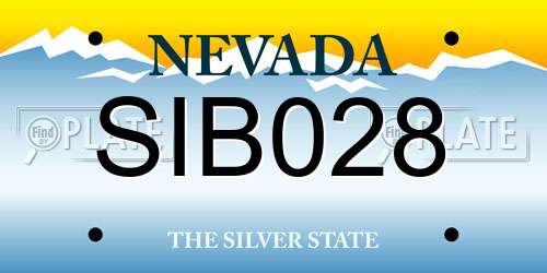 SIB028 Nevada License Plate