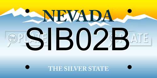 SIB02B Nevada License Plate