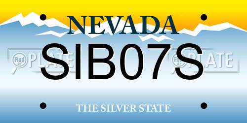 SIB07S Nevada License Plate