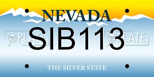 SIB113 Nevada License Plate