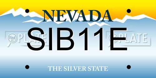 SIB11E Nevada License Plate