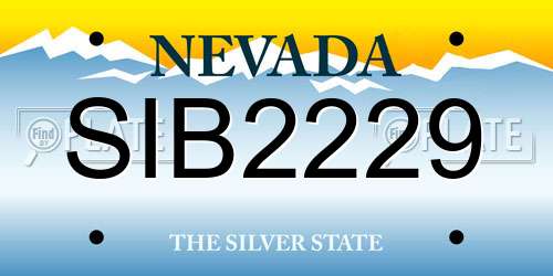 SIB2229 Nevada License Plate