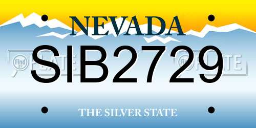 SIB2729 Nevada License Plate