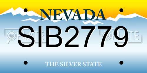 SIB2779 Nevada License Plate