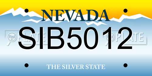 SIB5012 Nevada License Plate