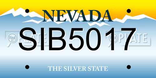 SIB5017 Nevada License Plate