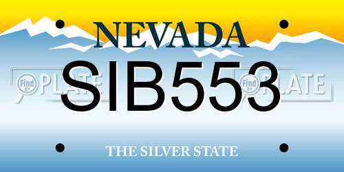 SIB553 Nevada License Plate