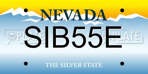 SIB55E Nevada License Plate