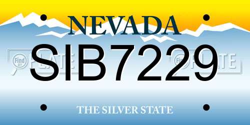 SIB7229 Nevada License Plate