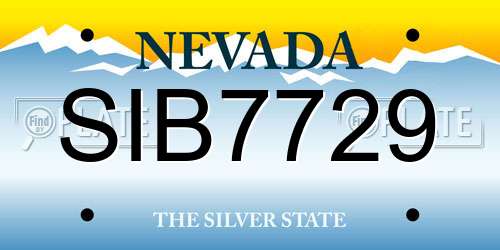 SIB7729 Nevada License Plate