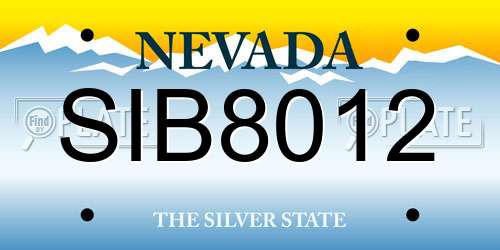 SIB8012 Nevada License Plate