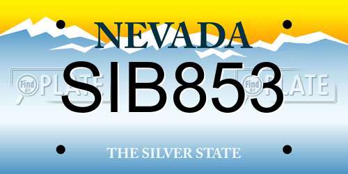 SIB853 Nevada License Plate