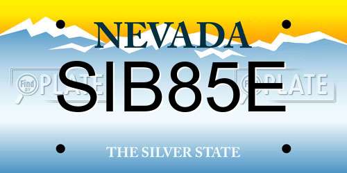 SIB85E Nevada License Plate