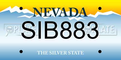 SIB883 Nevada License Plate