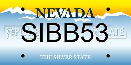 SIBB53 Nevada License Plate