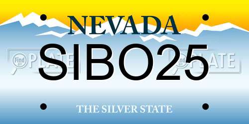 SIBO25 Nevada License Plate