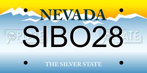 SIBO28 Nevada License Plate