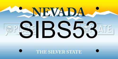 SIBS53 Nevada License Plate